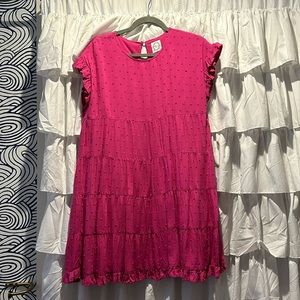 Pink ruffle mini dress